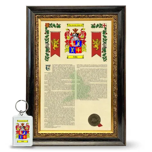 Felix Framed Armorial History and Keychain - Heirloom