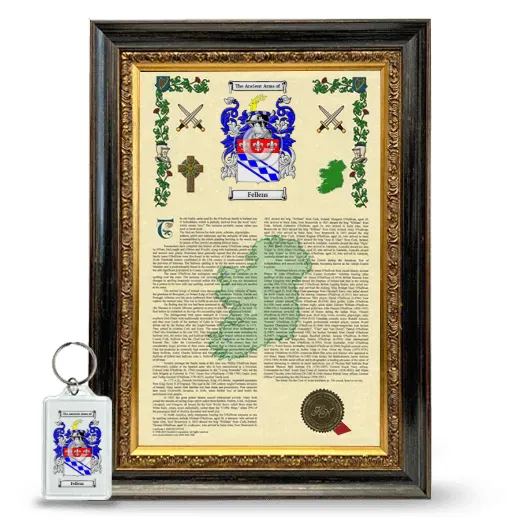 Fellens Framed Armorial History and Keychain - Heirloom
