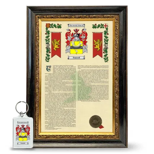 Fencord Framed Armorial History and Keychain - Heirloom