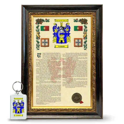 Fernando Framed Armorial History and Keychain - Heirloom