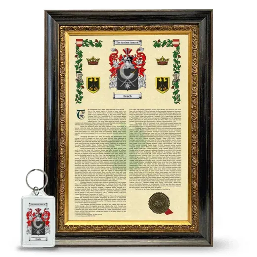 Fesch Framed Armorial History and Keychain - Heirloom