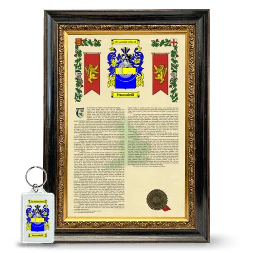 Fetzrandolff Framed Armorial History and Keychain - Heirloom