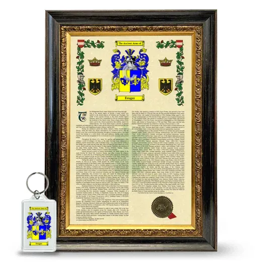 Feuger Framed Armorial History and Keychain - Heirloom