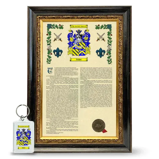 Fichet Framed Armorial History and Keychain - Heirloom