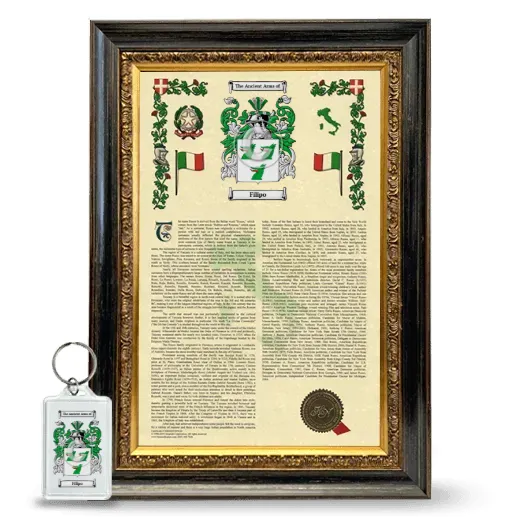 Filipo Framed Armorial History and Keychain - Heirloom