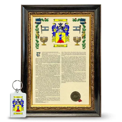 Fingerman Framed Armorial History and Keychain - Heirloom