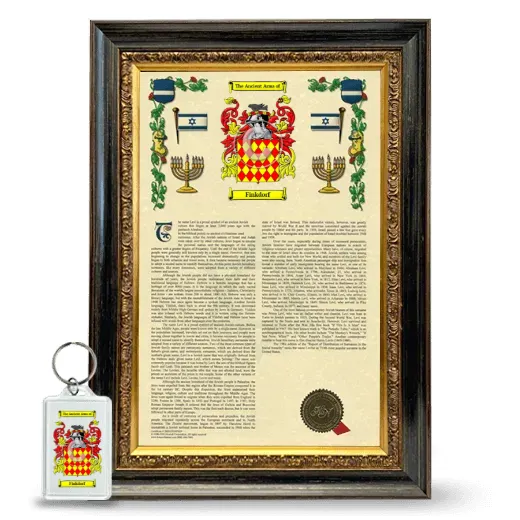 Finkdorf Framed Armorial History and Keychain - Heirloom