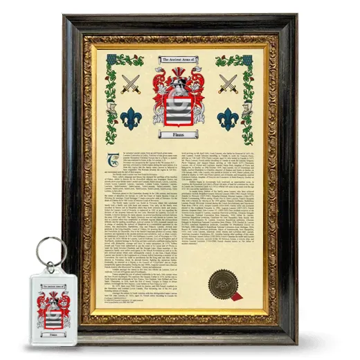 Finns Framed Armorial History and Keychain - Heirloom