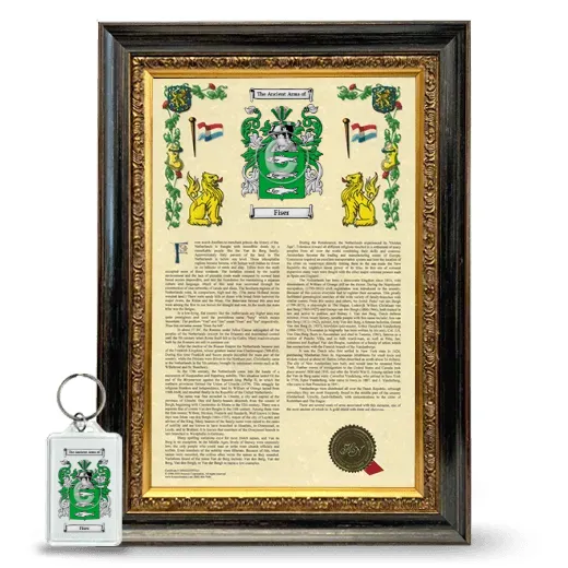 Fiser Framed Armorial History and Keychain - Heirloom