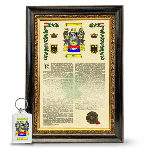Fish Framed Armorial History and Keychain - Heirloom