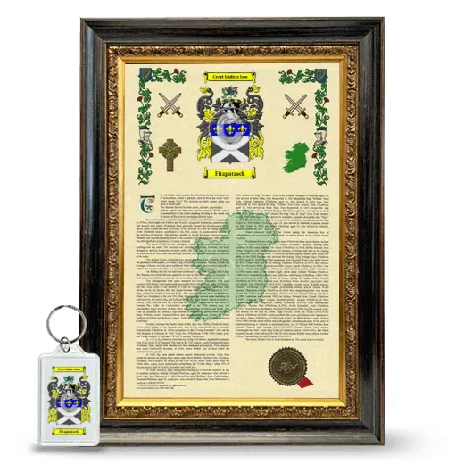 Fitzpatrack Framed Armorial History and Keychain - Heirloom