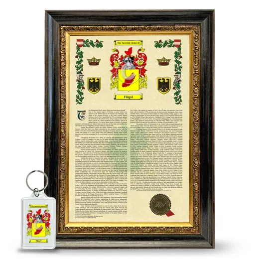 Flügel Framed Armorial History and Keychain - Heirloom