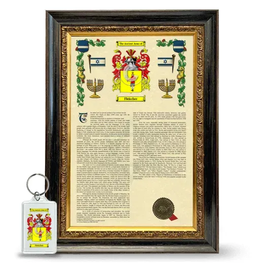 Fleischer Framed Armorial History and Keychain - Heirloom