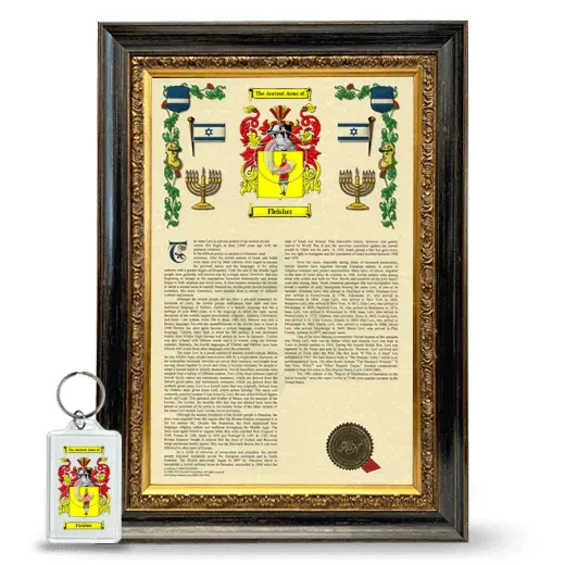Fleisher Framed Armorial History and Keychain - Heirloom