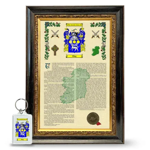 Fling Framed Armorial History and Keychain - Heirloom