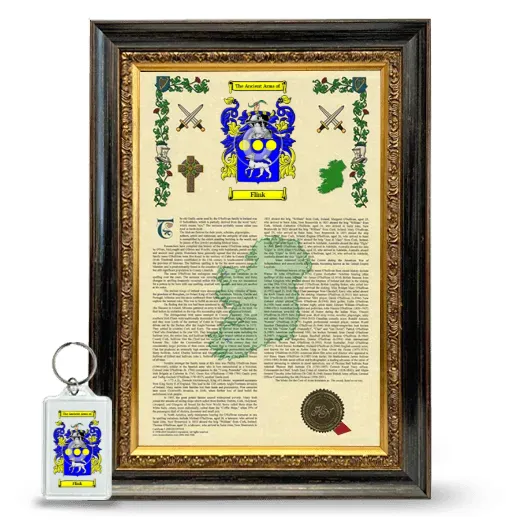 Flink Framed Armorial History and Keychain - Heirloom