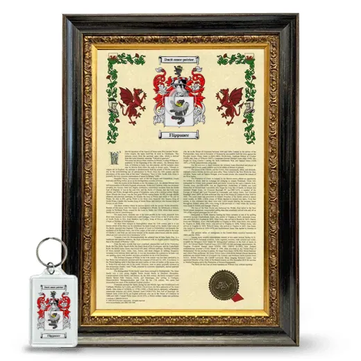 Flippance Framed Armorial History and Keychain - Heirloom