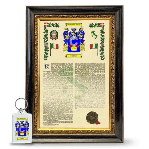 Floreani Framed Armorial History and Keychain - Heirloom