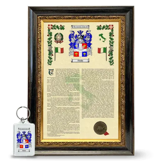 Florin Framed Armorial History and Keychain - Heirloom