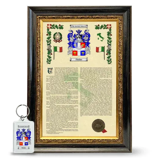 Florino Framed Armorial History and Keychain - Heirloom