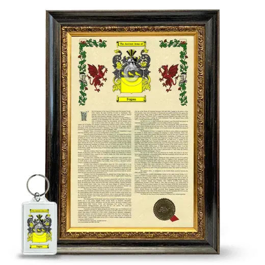 Fogan Framed Armorial History and Keychain - Heirloom