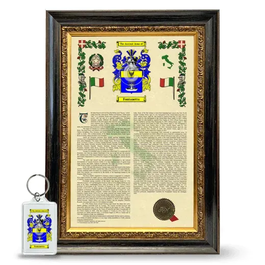 Fontanetta Framed Armorial History and Keychain - Heirloom