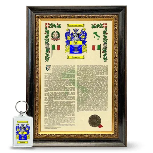Fontanot Framed Armorial History and Keychain - Heirloom