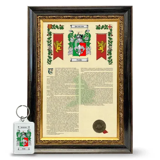 Fooke Framed Armorial History and Keychain - Heirloom