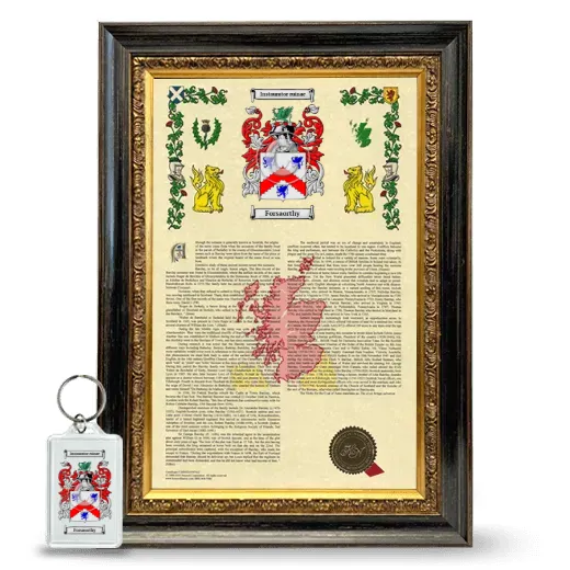 Forsaorthy Framed Armorial History and Keychain - Heirloom
