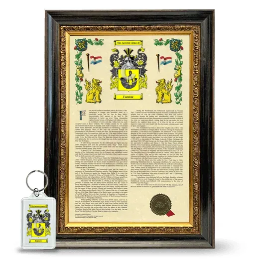 Forster Framed Armorial History and Keychain - Heirloom