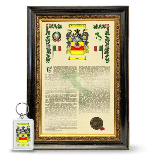 Fort Framed Armorial History and Keychain - Heirloom