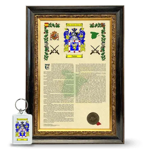 Fortes Framed Armorial History and Keychain - Heirloom