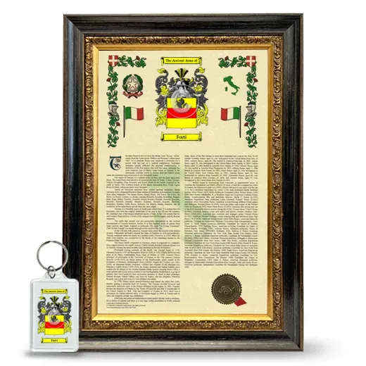 Forti Framed Armorial History and Keychain - Heirloom