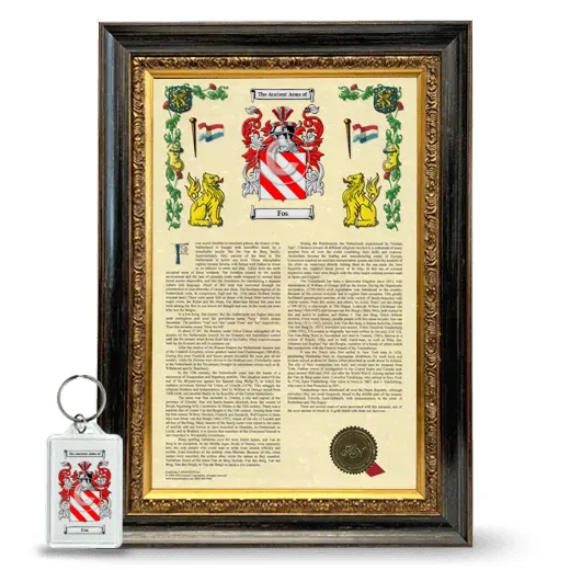 Fos Framed Armorial History and Keychain - Heirloom