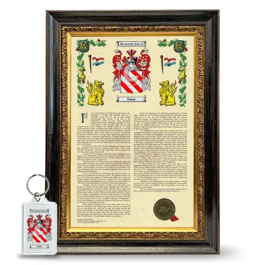 Fosse Framed Armorial History and Keychain - Heirloom
