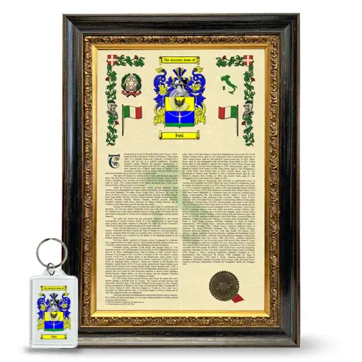 Foti Framed Armorial History and Keychain - Heirloom