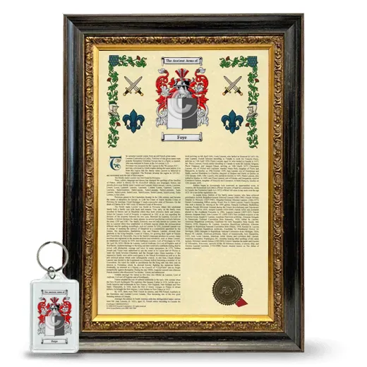 Foye Framed Armorial History and Keychain - Heirloom