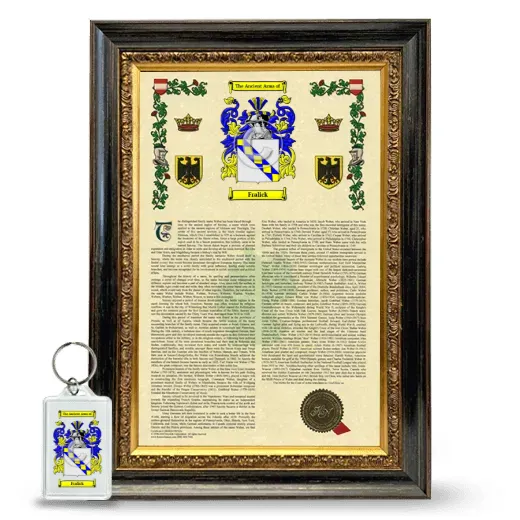 Fralick Framed Armorial History and Keychain - Heirloom