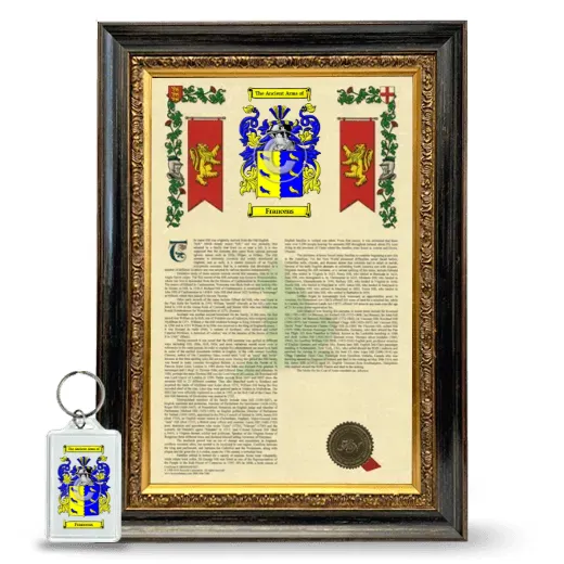 Francens Framed Armorial History and Keychain - Heirloom