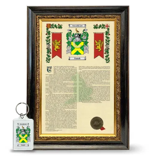 Franck Framed Armorial History and Keychain - Heirloom