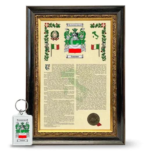 Francone Framed Armorial History and Keychain - Heirloom