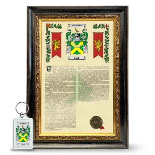 Frank Framed Armorial History and Keychain - Heirloom