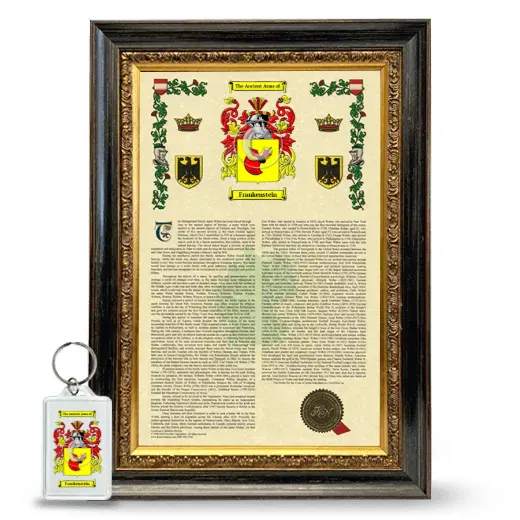 Frankenstein Framed Armorial History and Keychain - Heirloom
