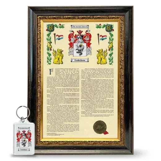 Frederiksen Framed Armorial History and Keychain - Heirloom