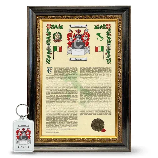 Fregose Framed Armorial History and Keychain - Heirloom