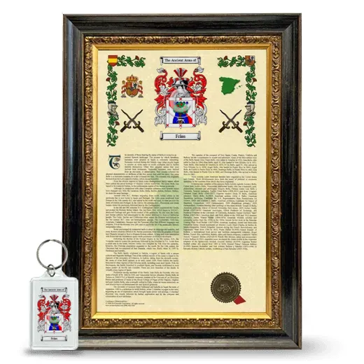 Frias Framed Armorial History and Keychain - Heirloom
