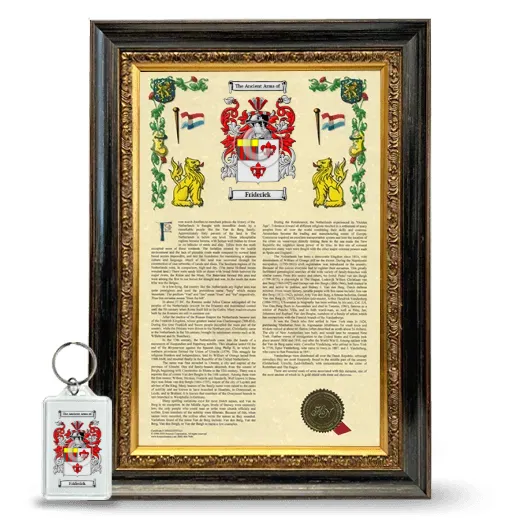 Friderick Framed Armorial History and Keychain - Heirloom