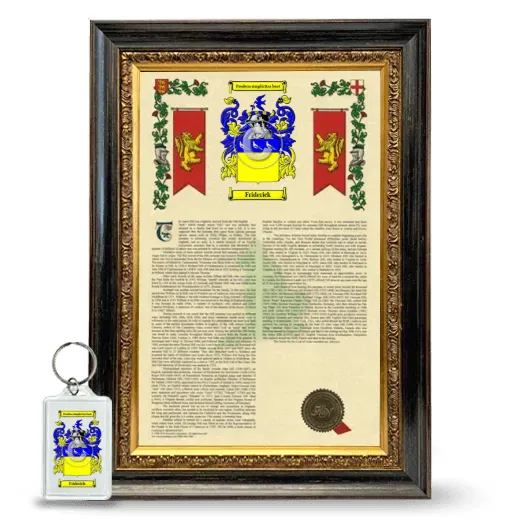 Friderick Framed Armorial History and Keychain - Heirloom