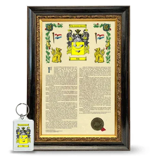 Fris Framed Armorial History and Keychain - Heirloom