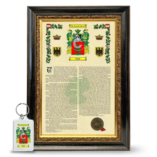 Frish Framed Armorial History and Keychain - Heirloom